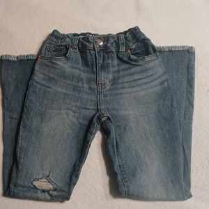 Kids Cat & Jack Frayed Hem Distressed Blue Denim Jeand